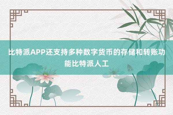 比特派APP还支持多种数字货币的存储和转账功能比特派人工