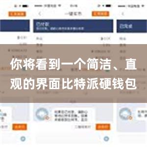 你将看到一个简洁、直观的界面比特派硬钱包